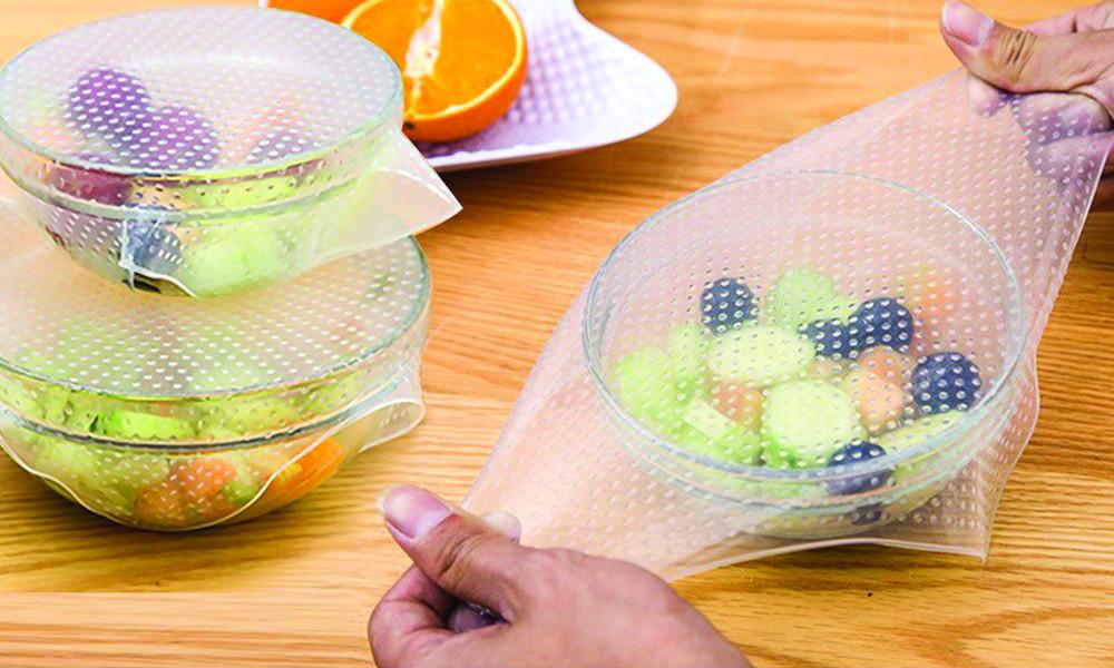 Reusable and Adjustable Silicone Food Covers (4 Pack)